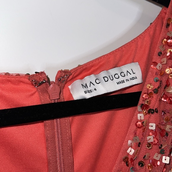 NWT MAC Duggal - 5640 Draped Sleeve V Neck Gown - Paprika - Picture 4 of 6